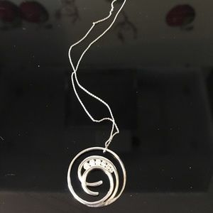 5 genuine diamond 14k white gold necklace pendant